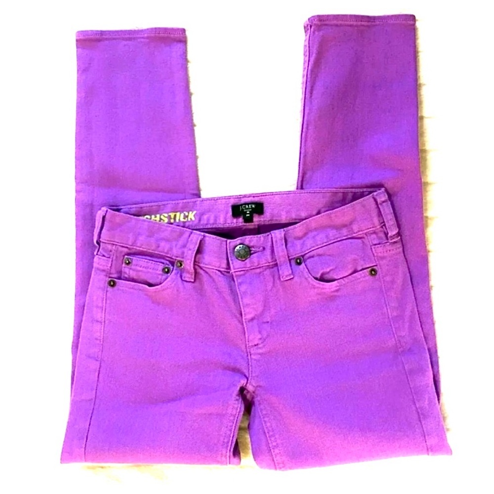 💜 J.Crew Factory Violet Matchstick Cropped Jeans | Size 24 | Y2K - Picture 4 of 9